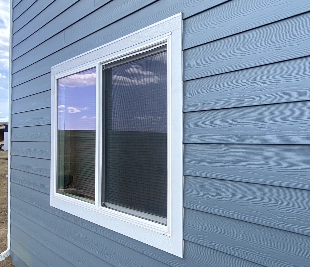white rectangular sliding window